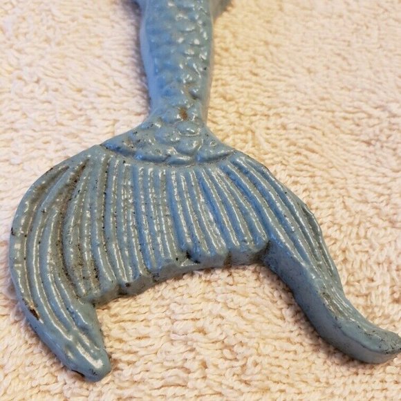 Mermaid Bottle Opener Metal Cast Iron Blue - Picture 4 of 9